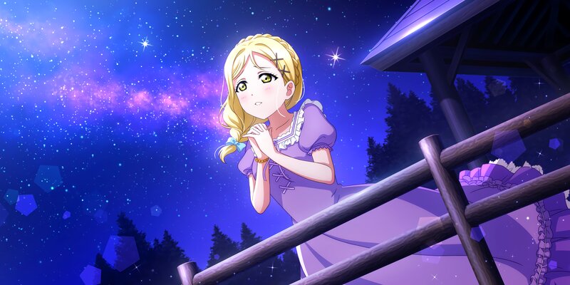 Blonde Girl in Purple Dress — Serene, Night, Anime