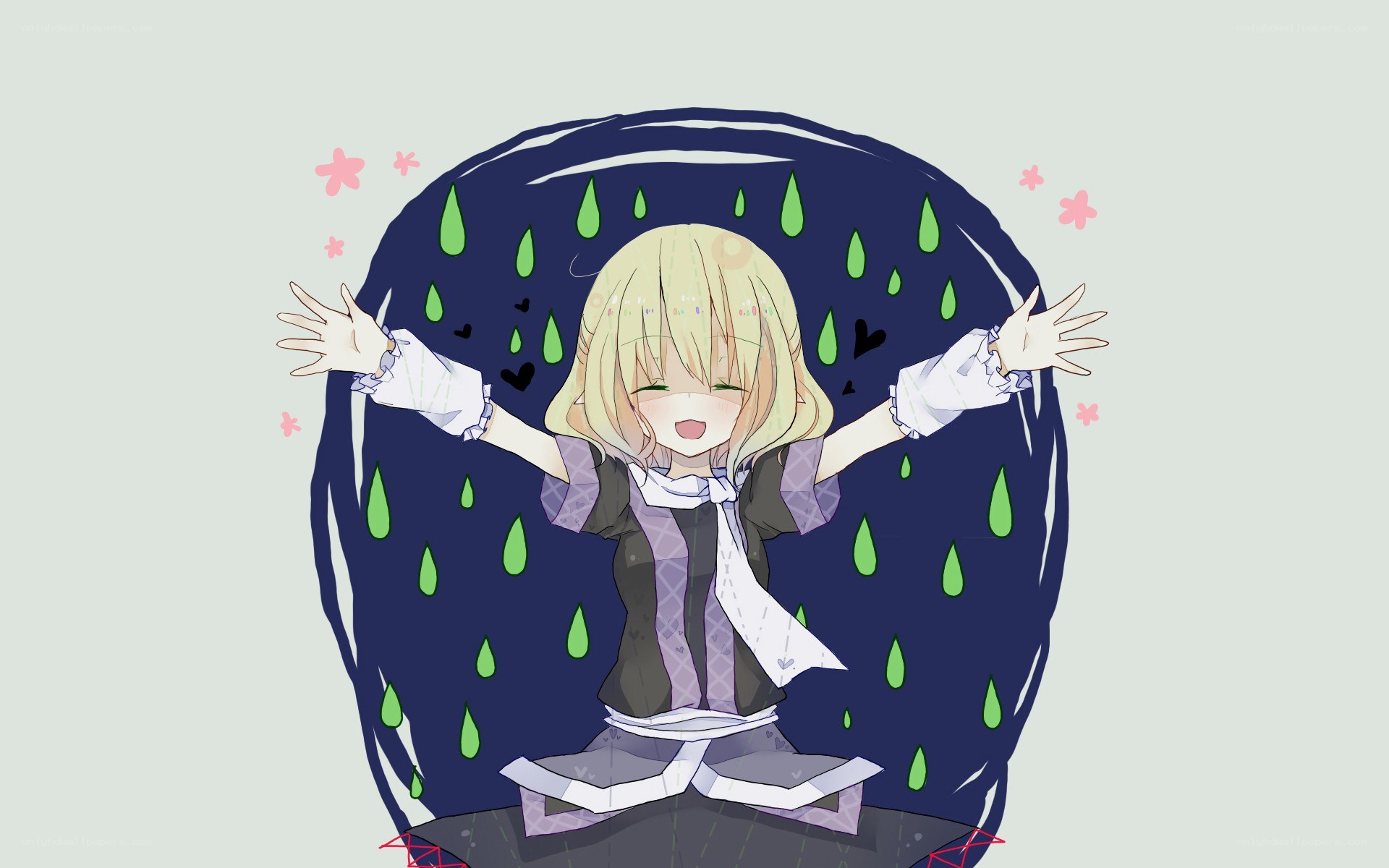 blonde girl in rain