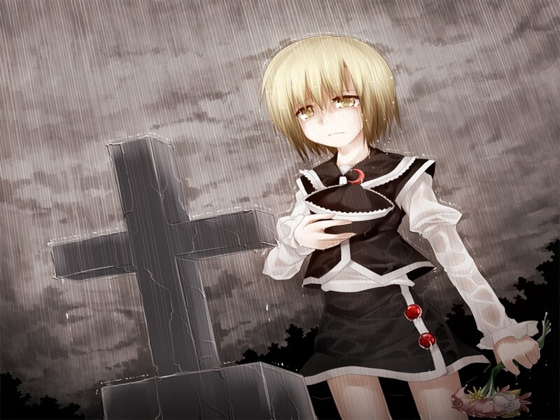 Blonde Girl in Rain — Black