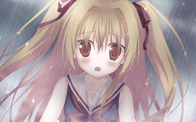 Blonde Girl in Rain — Dramatic