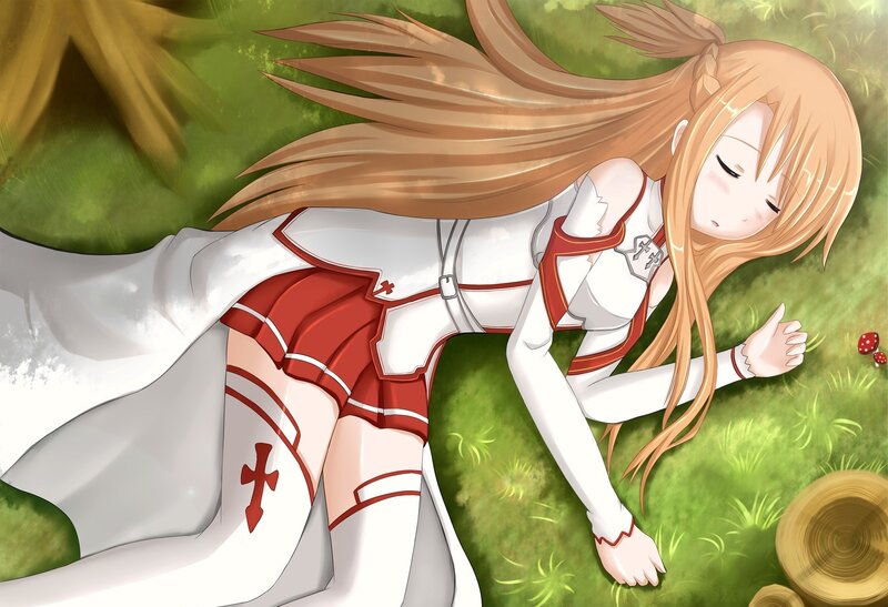 Blonde Girl in Red and White — Green