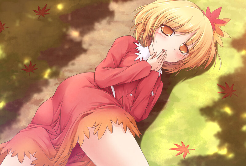 Blonde Girl in Red Coat