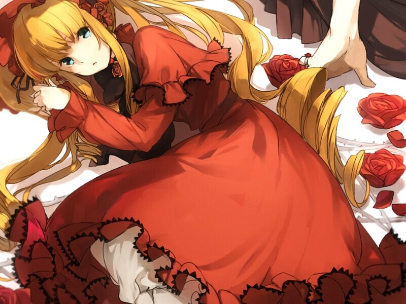 Blonde Girl in Red Dress — Calm, Anime