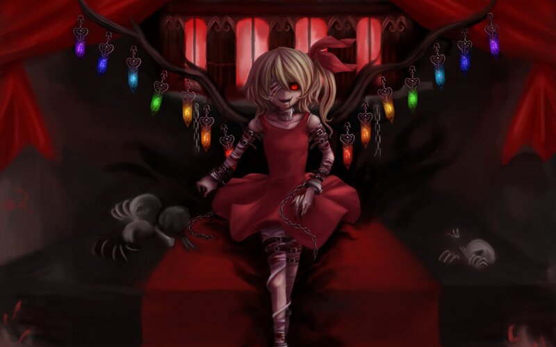 Blonde Girl in Red Dress — Dark, Dramatic