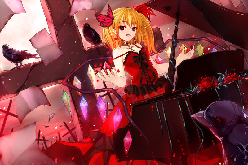Blonde Girl in Red Dress — Dramatic, Anime, Crows