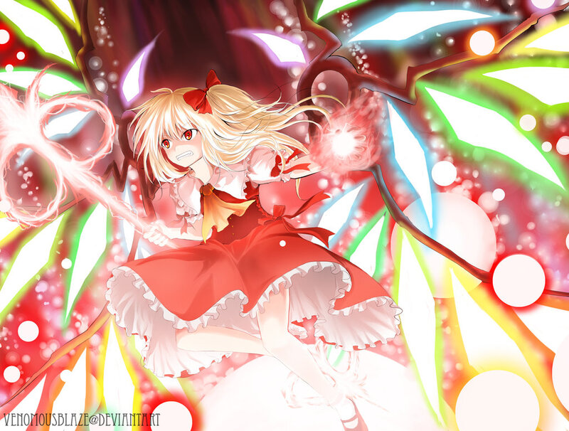 Blonde Girl in Red Dress — Dramatic, Anime, Magic Wand, Energy Blast