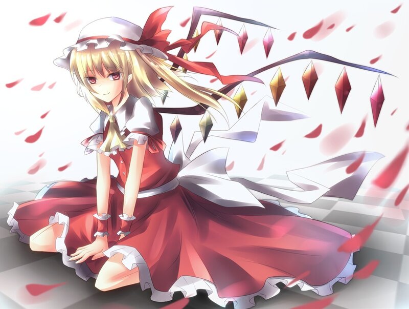 Blonde Girl in Red Dress — Dramatic, Anime