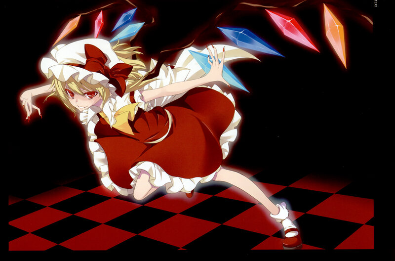 Blonde Girl in Red Dress — Dramatic, Night, Anime, Crystals