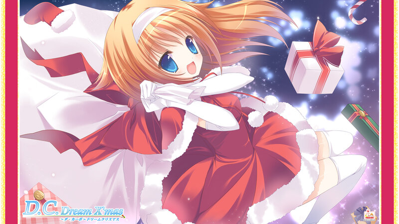 Blonde Girl in Red Dress — Festive, Winter