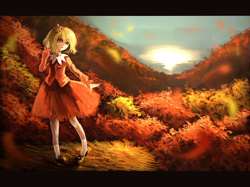 Blonde Girl in Red Dress — Orange, Serene