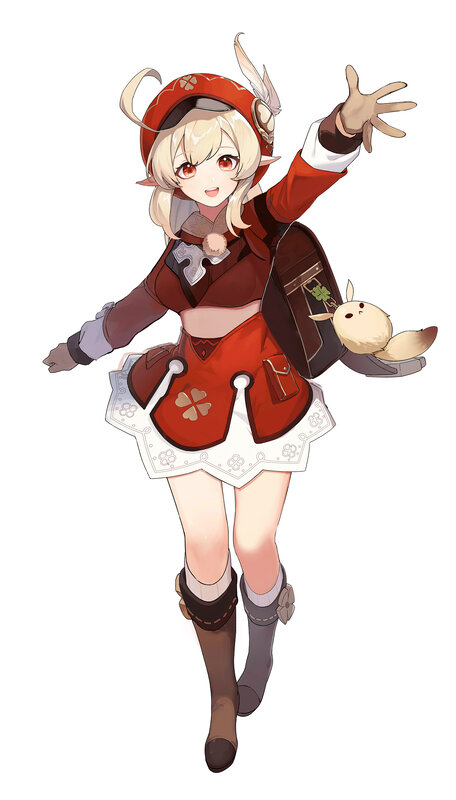 Blonde Girl in Red Outfit — Cheerful, Anime