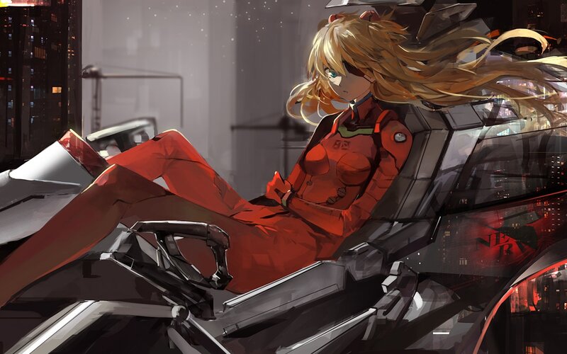 Blonde Girl in Red Suit — Dramatic