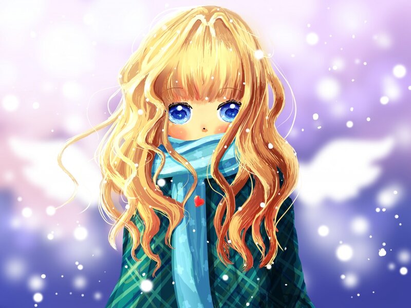 Blonde Girl in Scarf