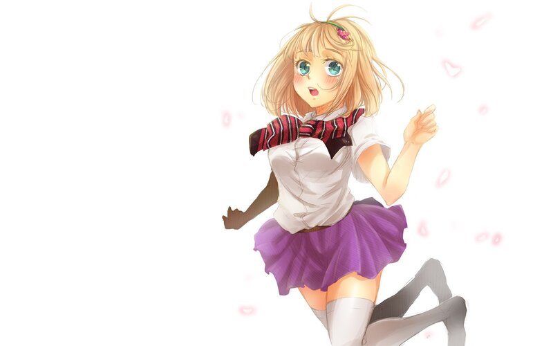 blonde girl in school uniform