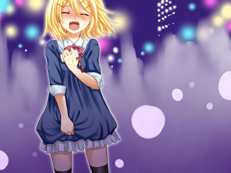 blonde girl in school uniform