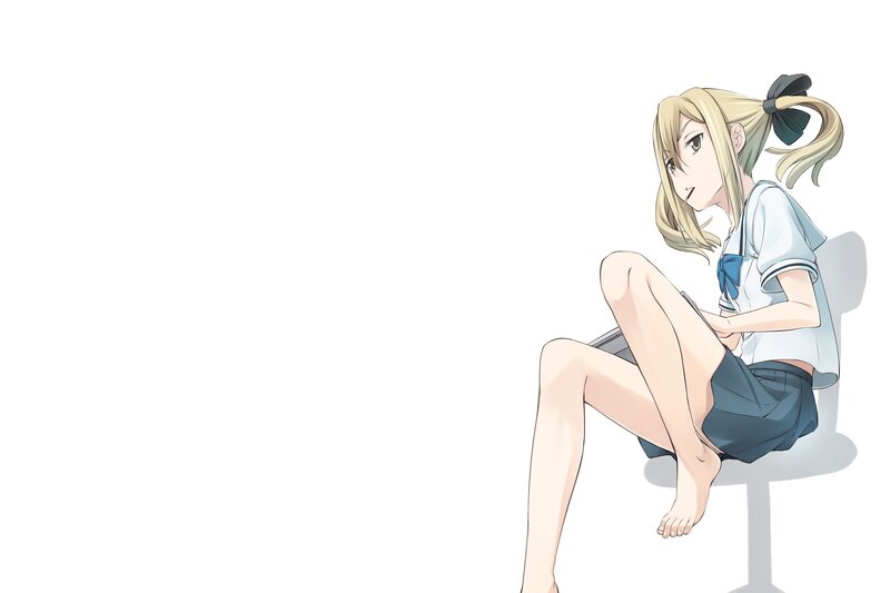 blonde girl in school uniform