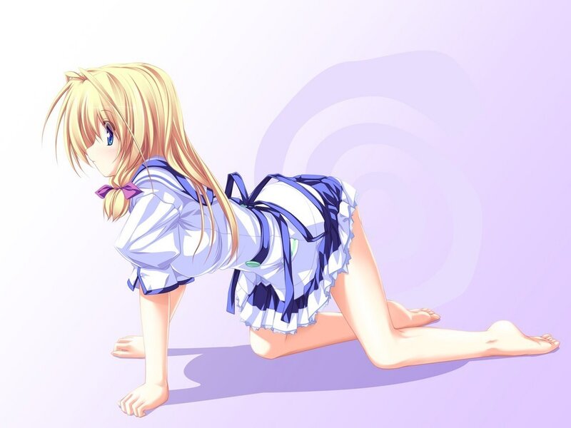 blonde girl in school uniform