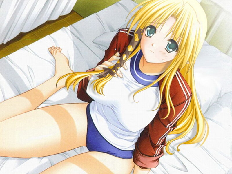 blonde girl in school uniform