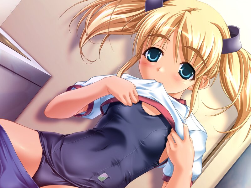 blonde girl in school uniform
