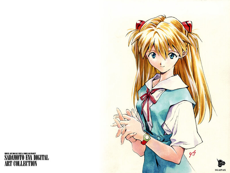 Blonde Girl in School Uniform — Blue, Calm, Anime, School Uniform, Pigtails