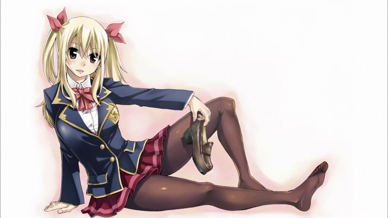 Blonde Girl in School Uniform — Blue, Calm, Anime