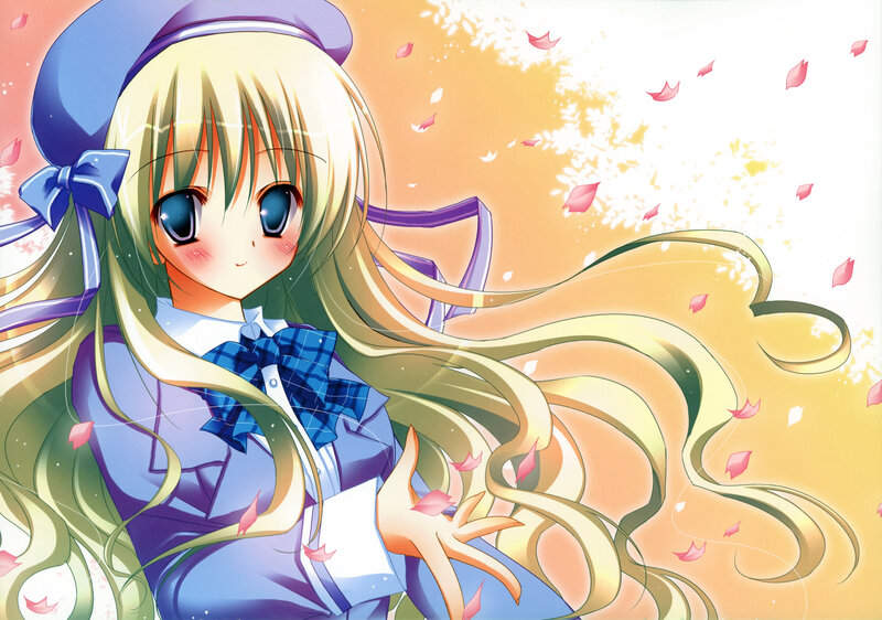 Blonde Girl in School Uniform — Blue, Serene, Spring