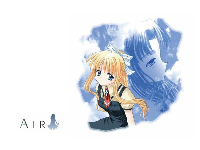 Blonde Girl in School Uniform — Blue, Serene