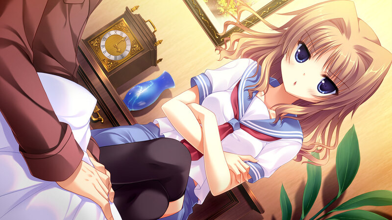 Blonde Girl in School Uniform — Brown, Calm