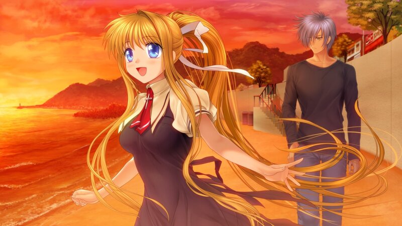 Blonde Girl in School Uniform — Orange, Dramatic