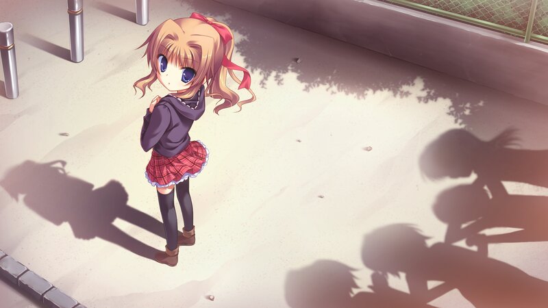 Blonde Girl in School Uniform — Pink, Calm