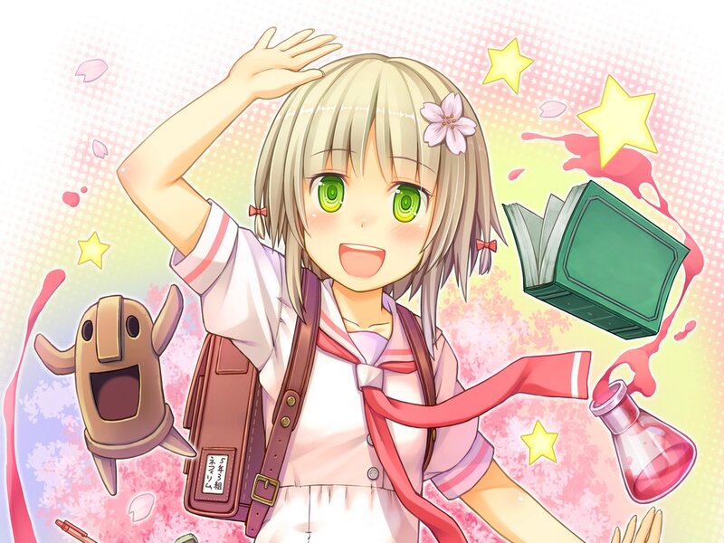 Blonde Girl in School Uniform — Pink, Cheerful, Energetic