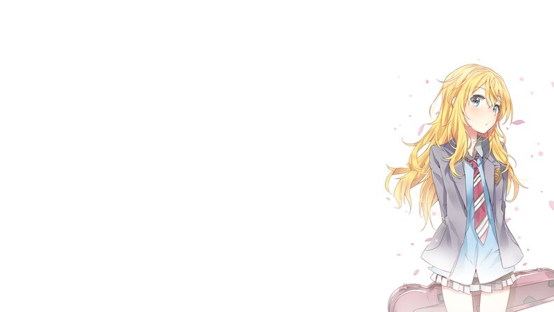 Blonde Girl in School Uniform — White, Calm, Anime, School Uniform