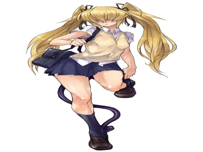 Blonde Girl in School Uniform — Yellow, Dynamic