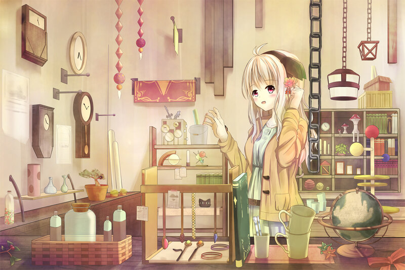 Blonde Girl in Shop — Beige