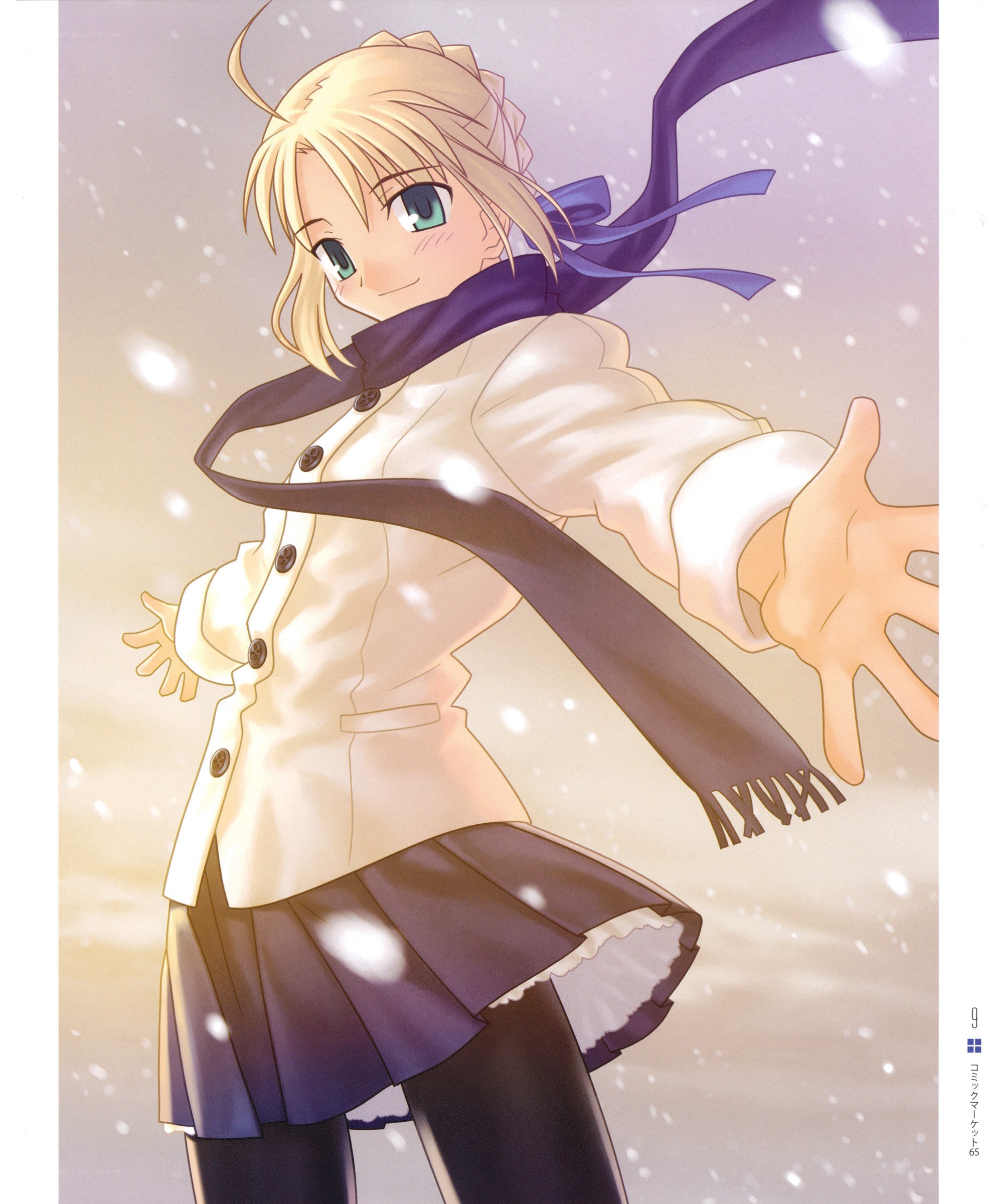 blonde girl in snow