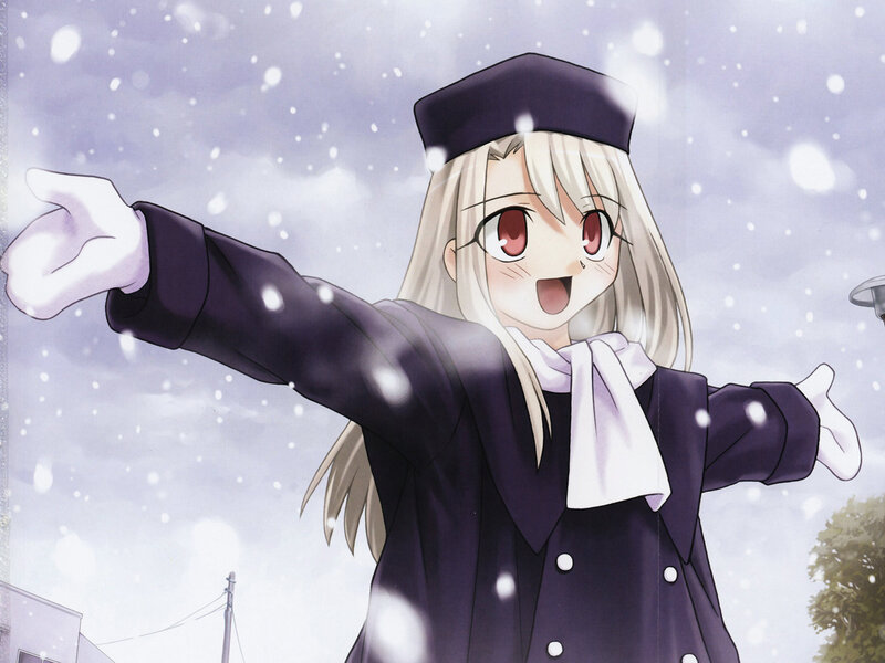 Blonde Girl in Snow — Purple