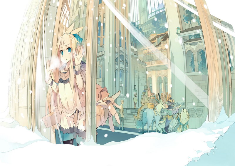 Blonde Girl in Snow — White