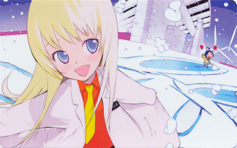 blonde girl in snowy landscape