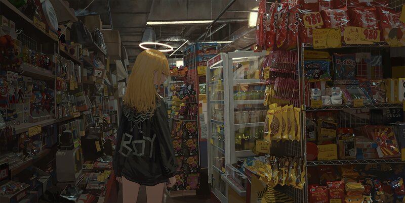 Blonde Girl in Store