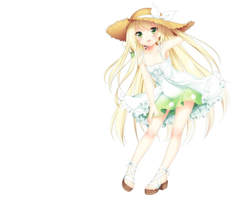 blonde girl in straw hat