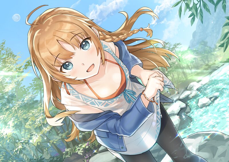Blonde Girl in Stream