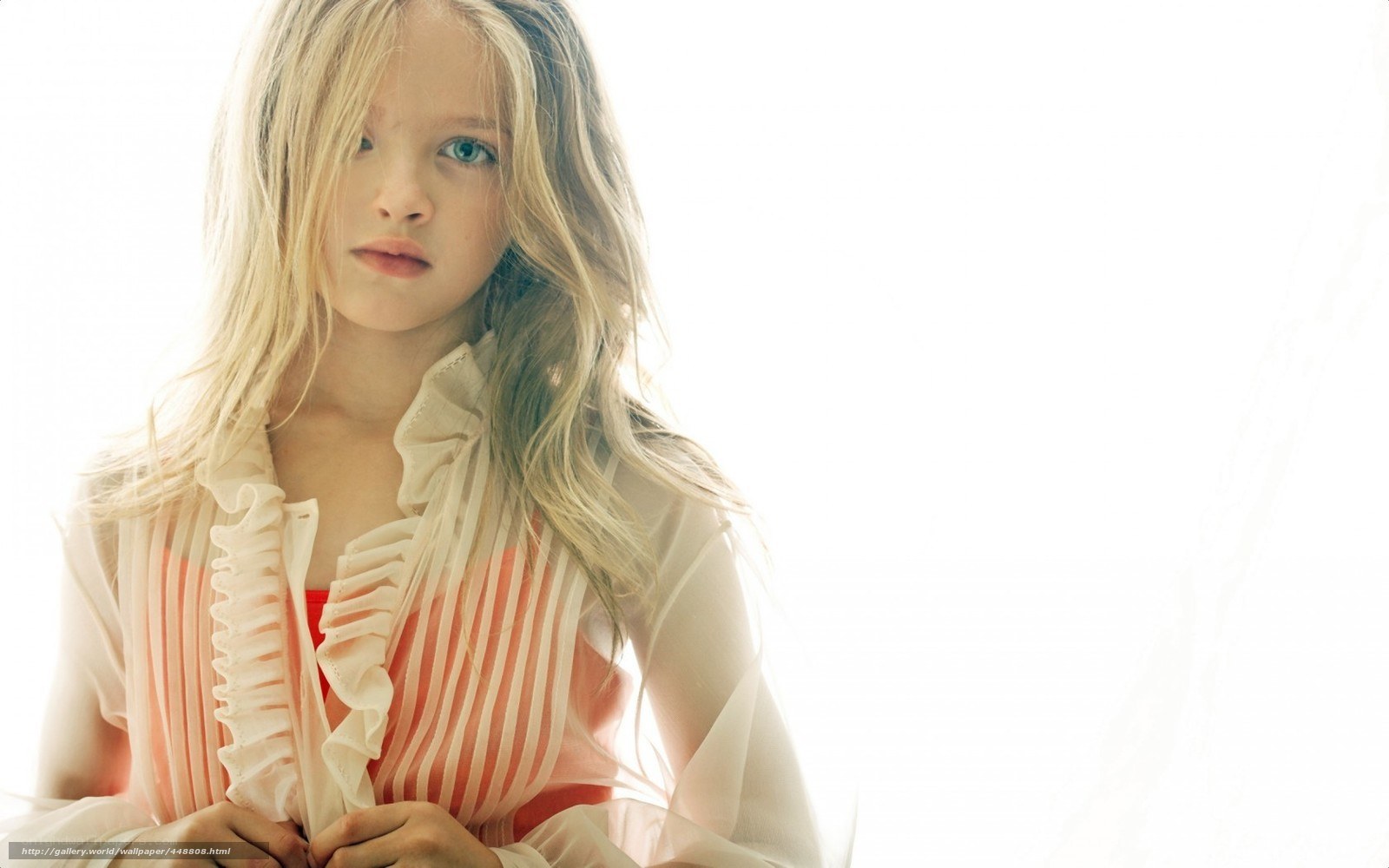 blonde girl in striped dress