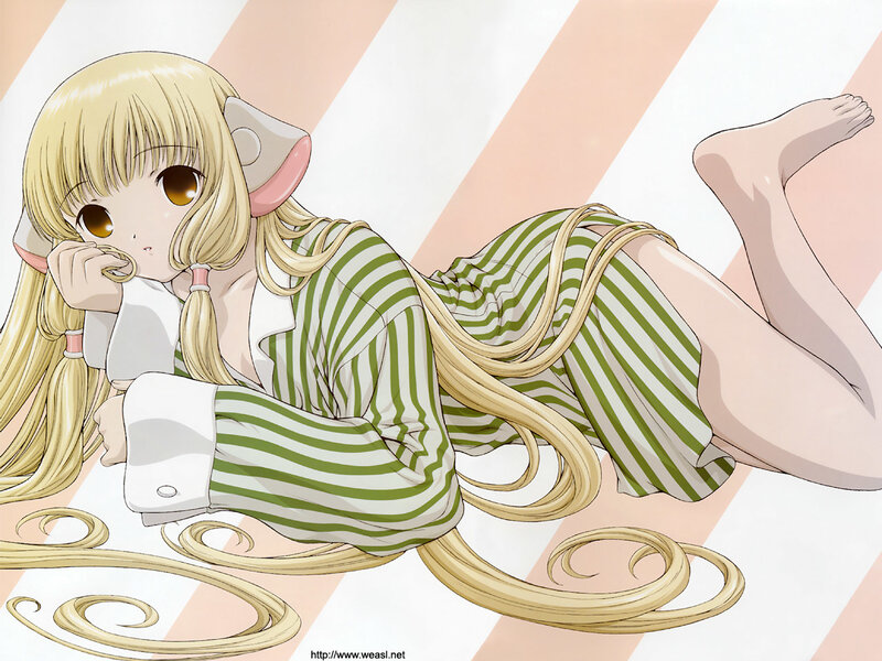 blonde girl in striped pajamas