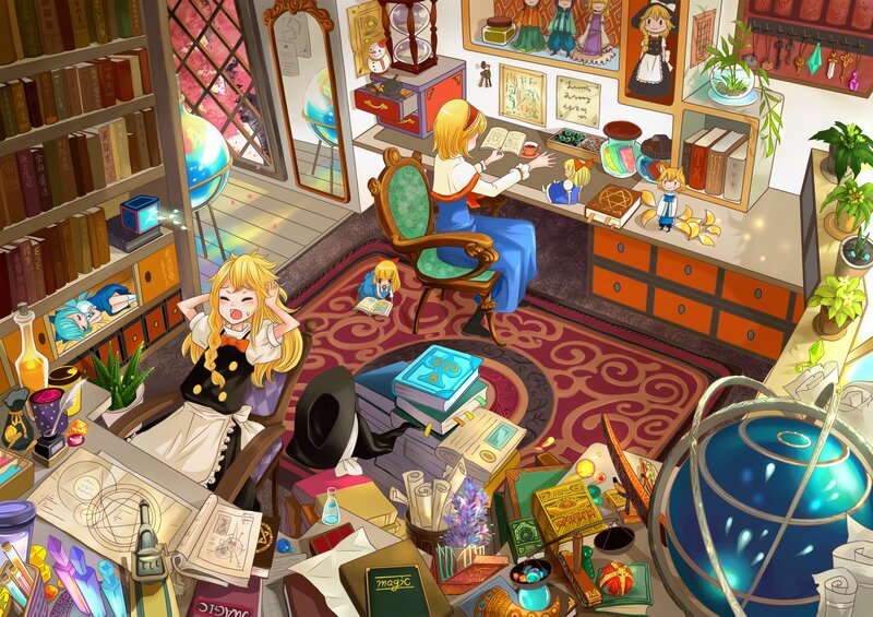 Blonde Girl in Study