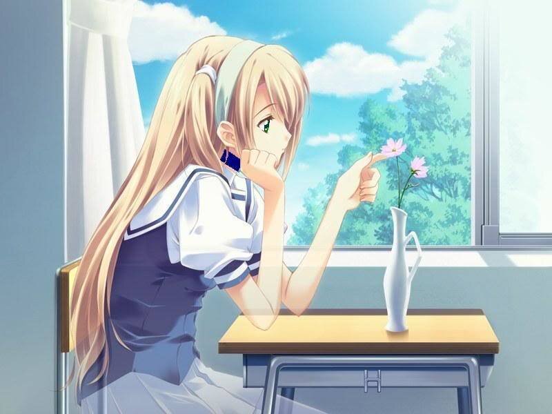 Blonde Girl in Uniform — Blue