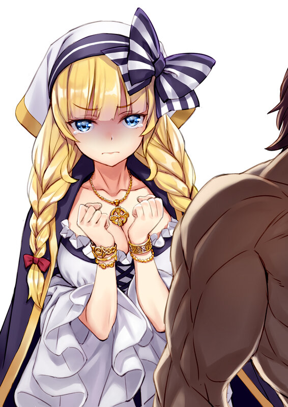 Blonde Girl in Uniform — White, Determined