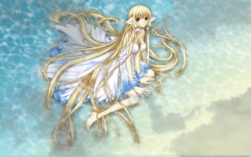 Blonde Girl in Water — Blue