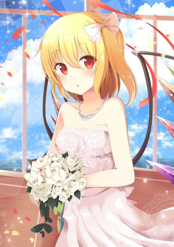 Blonde Girl in Wedding Dress — Pink