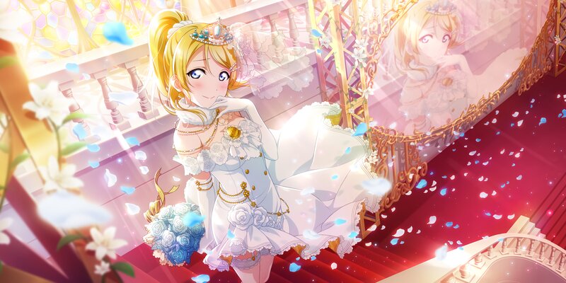 Blonde Girl in Wedding Dress — White, Celebratory