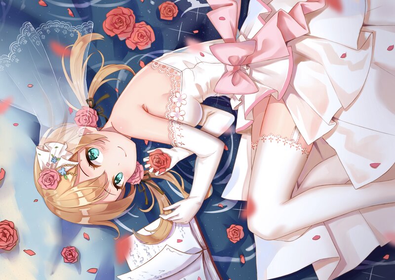 Blonde Girl in Wedding Dress — White, Dreamy